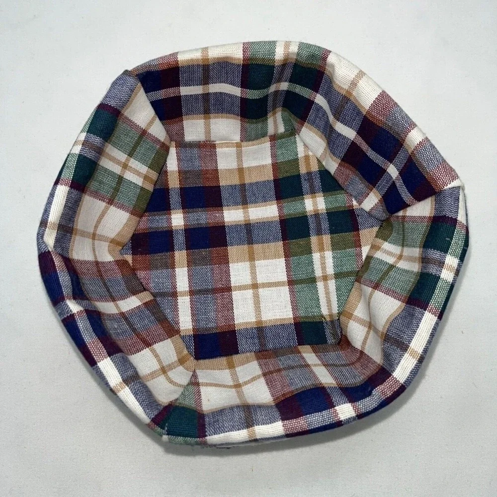 Longaberger 2001 Hostess Sage Booking Basket W/Plaid Liner &  Protector